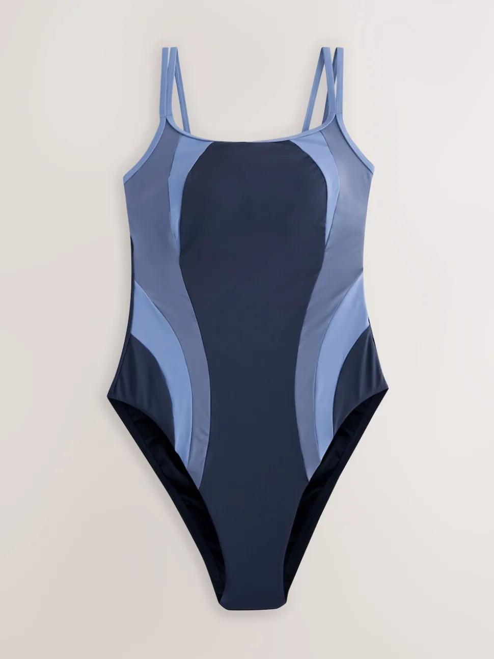 Blauw - Active Scoop-badpak met buikorrectie