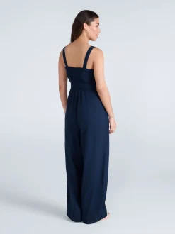 Blauw - Animal Womens Becca Linen Jumpsuit