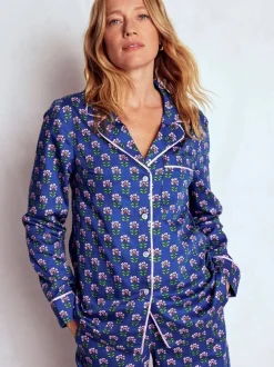 Blauw - Boden Cotton Pyjama Shirt