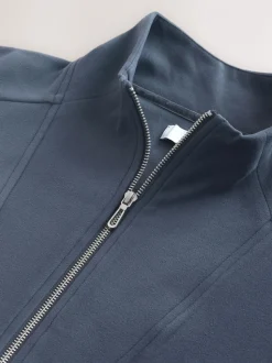 Blauw - Fleece met rits tot aan de borst