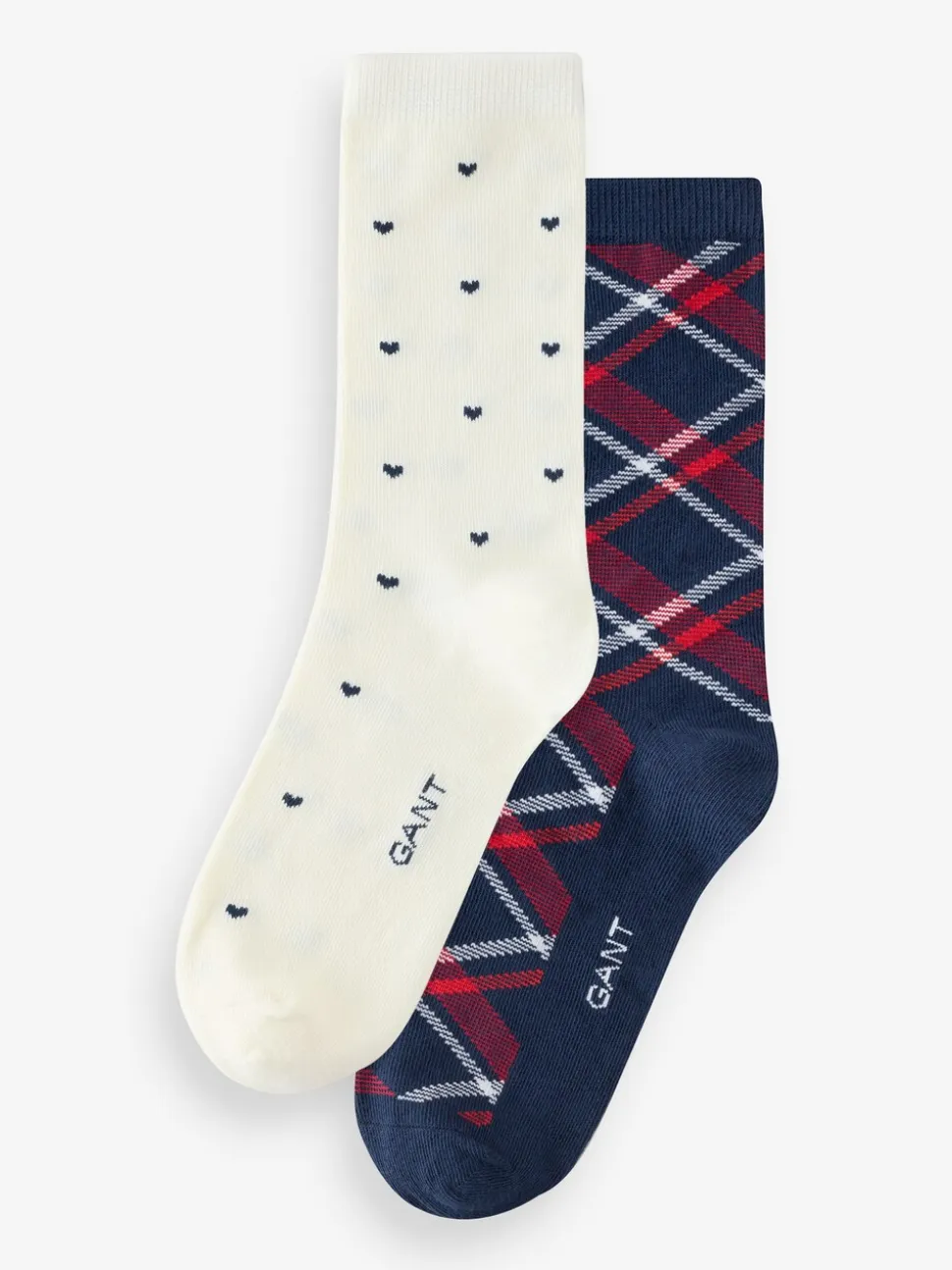 Blauw - GANT Check and Heart Socks 2 Pack
