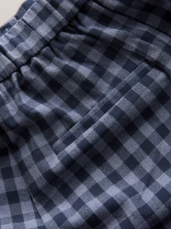 Blauw - Gingham Barrel Leg Trousers