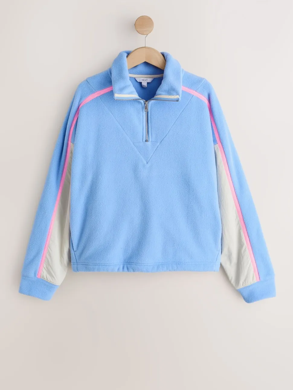 Blauw - Half Zip Fleece with Colourblock Panels