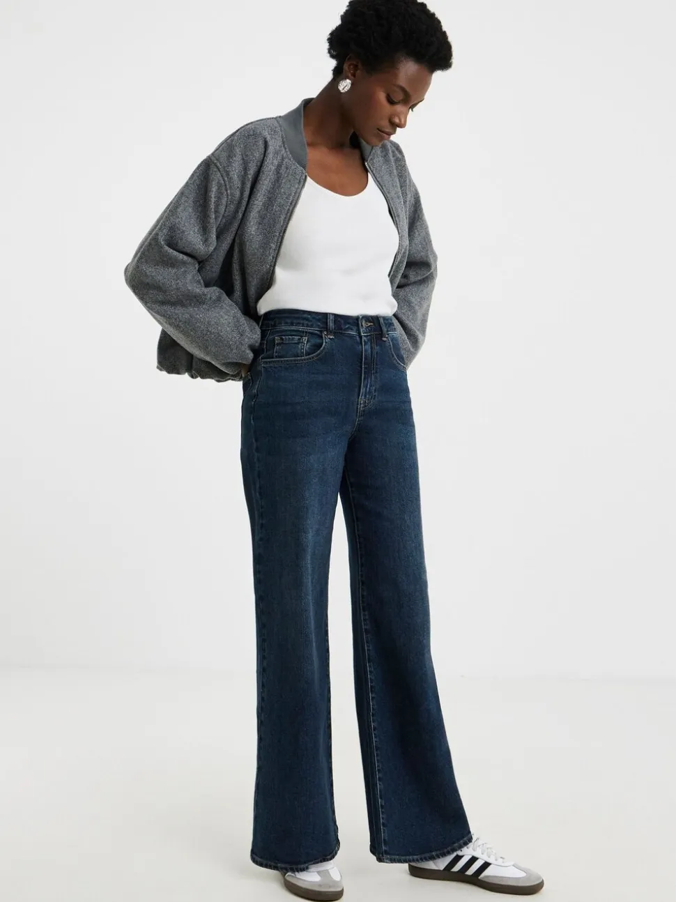 Blauw - JD Williams Authentic Wide Leg Jeans