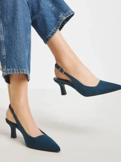 Blauw - JD Williams Pointed Toe Slingback Heels
