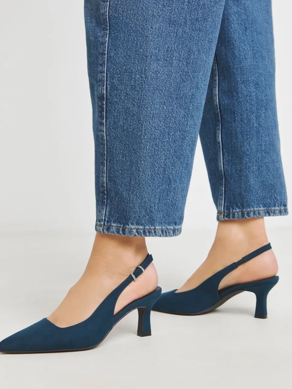 Blauw - JD Williams Pointed Toe Slingback Heels
