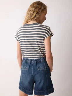 Blauw - Jigsaw Finton Denim Seam Detail Shorts