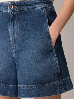 Blauw - Jigsaw Finton Denim Seam Detail Shorts