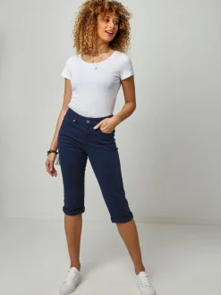 Blauw - Joe Browns Essentials capri met stretch