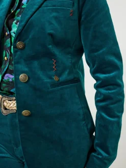Blauw - Joe Browns Stitch Detail Velvet Jacket