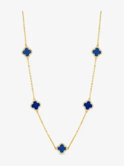 Blauw - Jon Richard vergulde en Jet Station klaver ketting