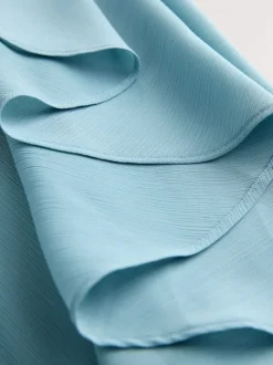 Blauw - Lange jurk met cape