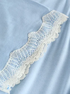 Blauw - Laura Ashley - Modal kamerjas met kanten afwerking