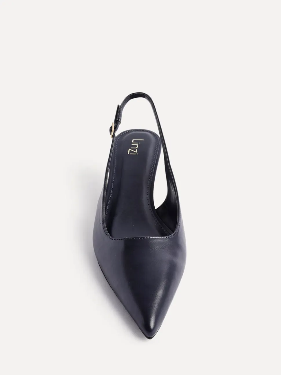 Blauw - Linzi Elvira slingback pumps met kleine hak