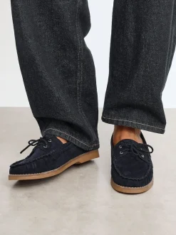Blauw - Linzi Frame Slip-On Loafers With Ruched Front Detailing
