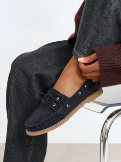 Blauw - Linzi Frame Slip-On Loafers With Ruched Front Detailing