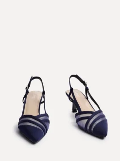 Blauw - Linzi Milan mesh pumps met hakken