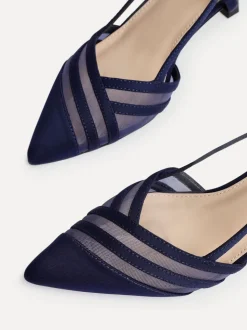 Blauw - Linzi Milan mesh pumps met hakken