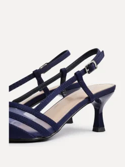 Blauw - Linzi Milan mesh pumps met hakken
