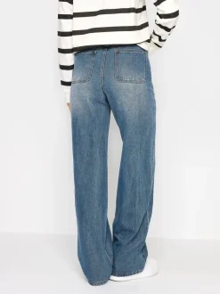 Blauw - Long Tall Sally jeans met wijde pijpen van 100% katoen