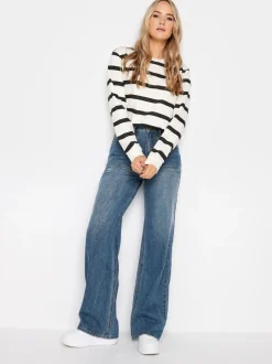 Blauw - Long Tall Sally jeans met wijde pijpen van 100% katoen