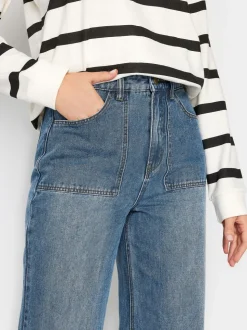 Blauw - Long Tall Sally jeans met wijde pijpen van 100% katoen