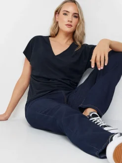 Blauw - Long Tall Sally jeans met rechte pijpen