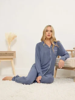 Blauw - Long Tall Sally Long Sleeve Pyjamas Set