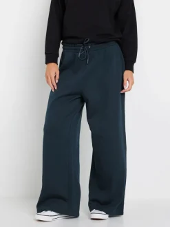 Blauw - M&Co - Joggingbroek met wijde pijpen