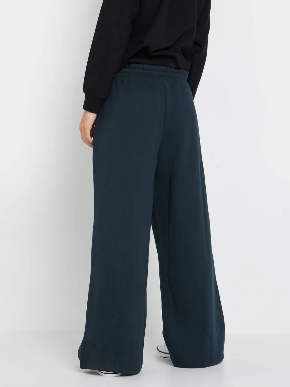 Blauw - M&Co - Joggingbroek met wijde pijpen