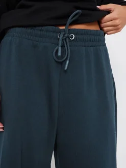 Blauw - M&Co - Joggingbroek met wijde pijpen