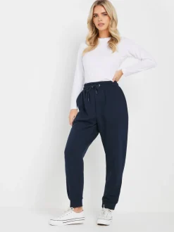 Blauw - M&Co Petite joggingbroek met boorden
