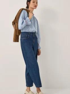 Blauw - Monsoon Maeve Ruffle Stripe Shirt