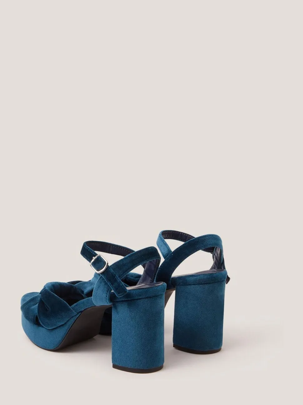 Blauw - Monsoon Nola Velvet Platform Heels