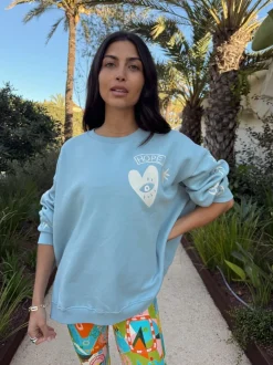 Blauw - Never Fully Dressed Embroidered Sweatshirt