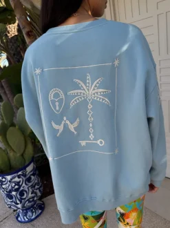 Blauw - Never Fully Dressed Embroidered Sweatshirt