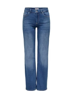 Blauw - ONLY Blush Mid Rise Straight Leg Jeans With Super Stretch