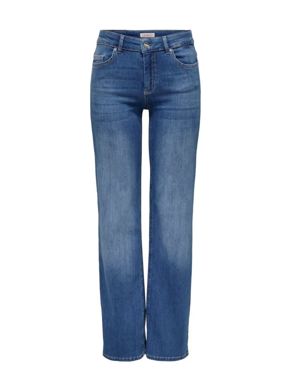 Blauw - ONLY Blush Mid Rise Straight Leg Jeans With Super Stretch
