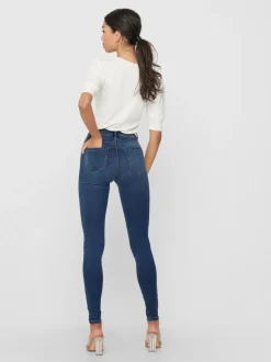 Blauw - ONLY Royal skinny jeans met hoge taille in super stretchy