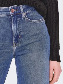 Blauw - ONLY Wide Leg High Waisted Jeans With Super Stretch