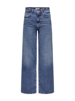 Blauw - ONLY Wide Leg High Waisted Jeans With Super Stretch