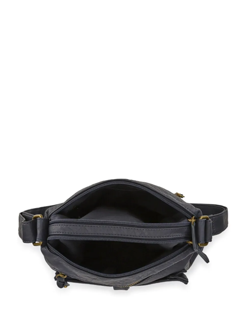 Blauw - Pavers Multi-Pocket Leather Cross-Body Bag