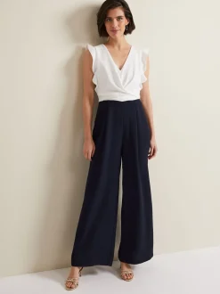 Blauw - Phase Eight Ayla Ruffle Jumpsuit