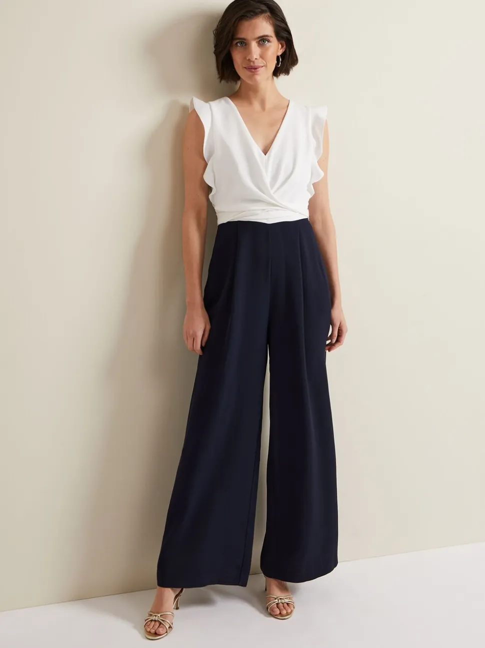 Blauw - Phase Eight Ayla Ruffle Jumpsuit