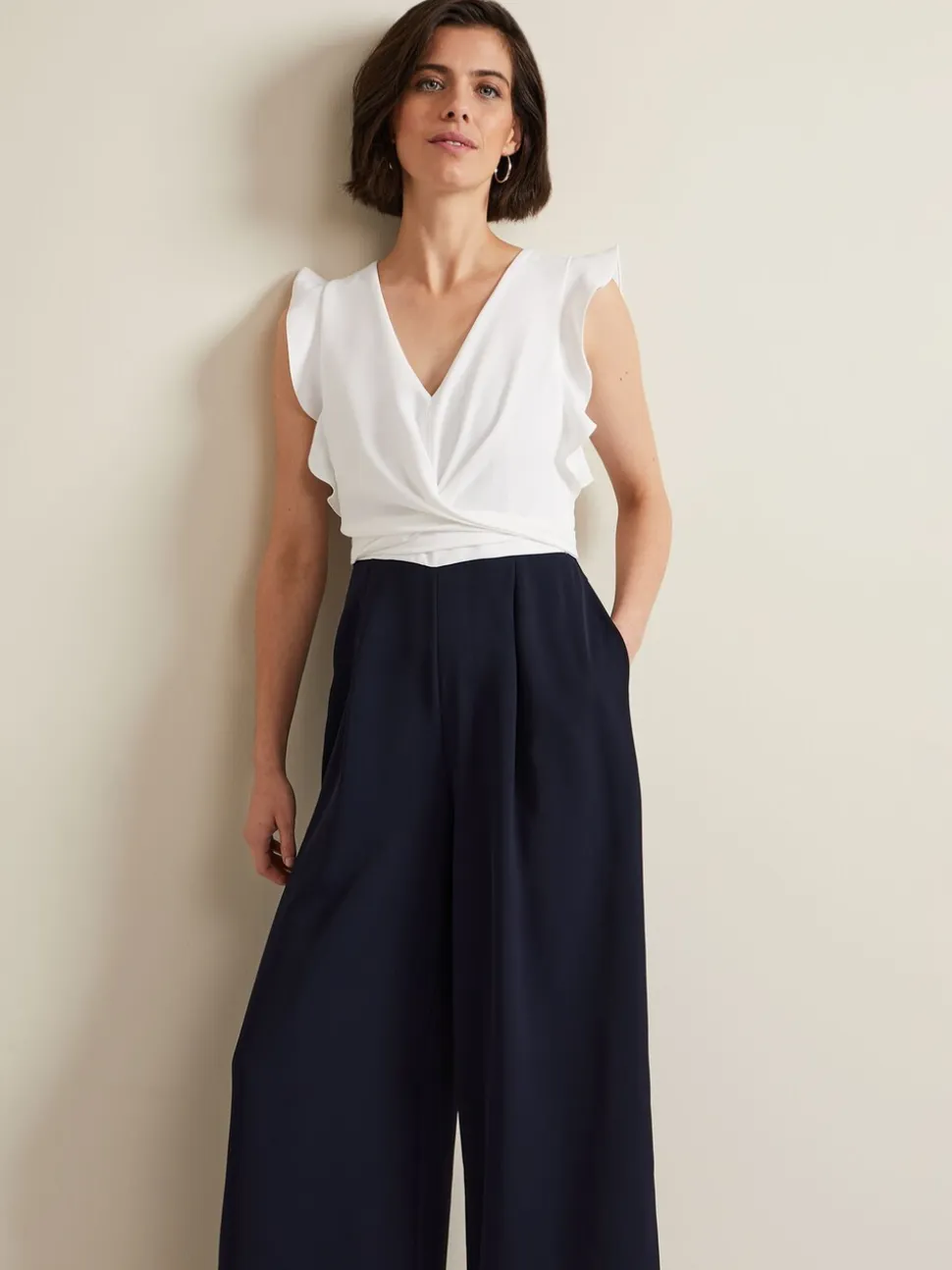 Blauw - Phase Eight Ayla Ruffle Jumpsuit
