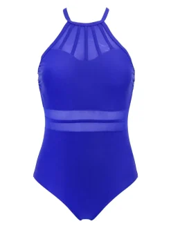 Blauw - Pour Moi - Beach gebonden hoogsluitend badpak