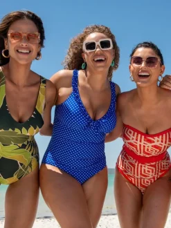 Blauw - Pour Moi Sicily buikcorrigerend badpak met ruches
