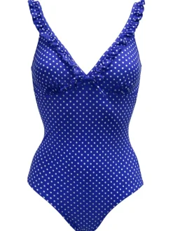 Blauw - Pour Moi Sicily buikcorrigerend badpak met ruches