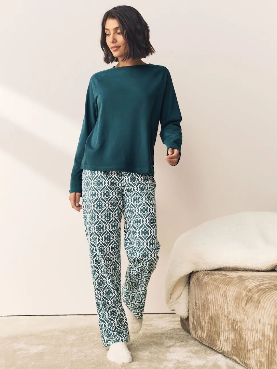 Blauw - Pyjama met lange mouwen