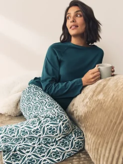 Blauw - Pyjama met lange mouwen